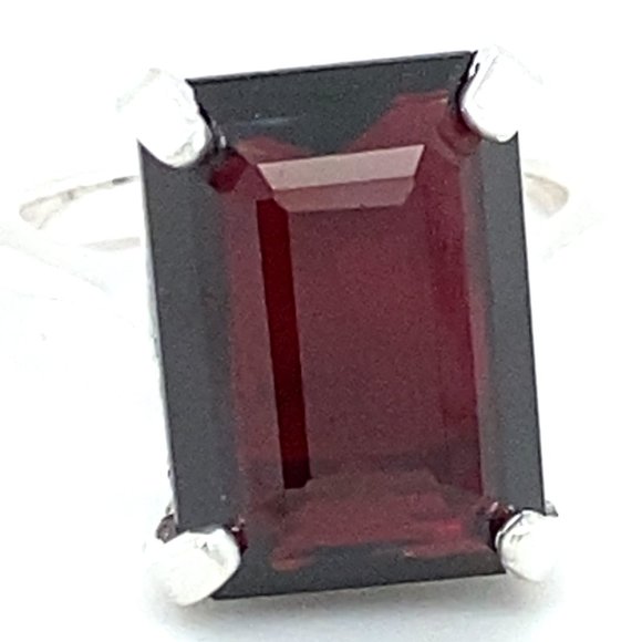 Pyrope 15.60ct Platinum Solid Silver Ring - Picture 6 of 6